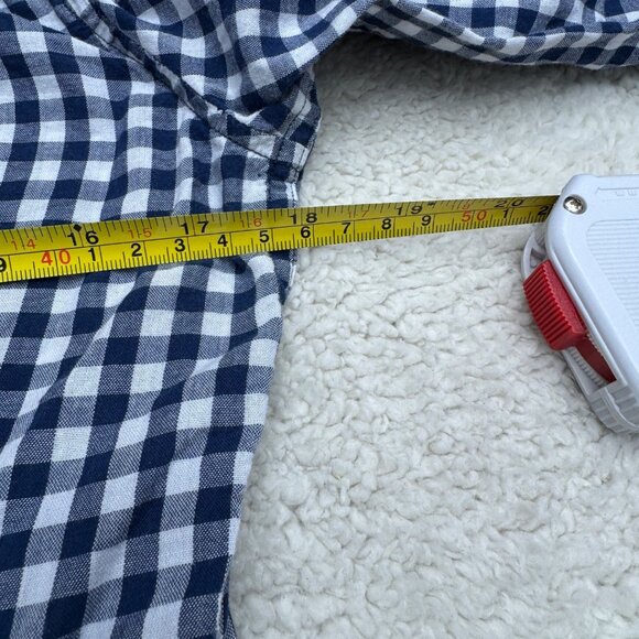 Y2K Hollister Women's Blue White Checker LS Button Down Shirt 100% Cotton, Sz S - Picture 7 of 7